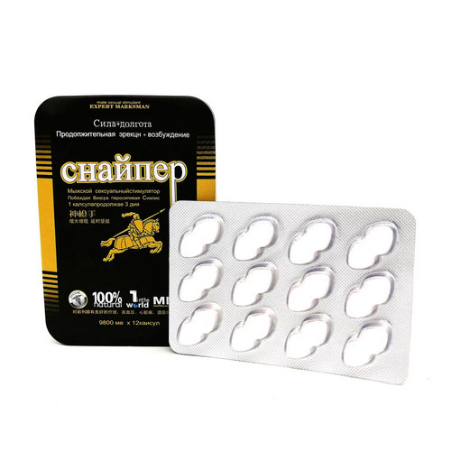 Возбуждающее средство для мужчин Снайпер 12 капсул по 9 800 мг
