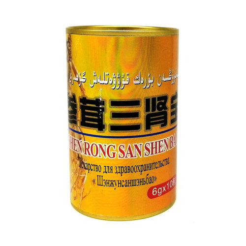Возбуждающее средство для мужчин Золотой олень Олень Шэнжунсаншэньбао / Shen Rong San Shen Bao 10 капсул по 6 000 мг