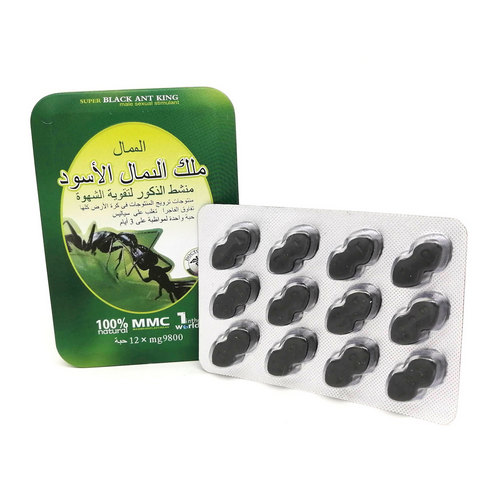 Возбуждающее средство для мужчин Чёрный королевский муравей / Black ant king зелёная упаковка 12 таб. по 9 800 мг